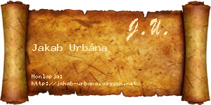 Jakab Urbána névjegykártya